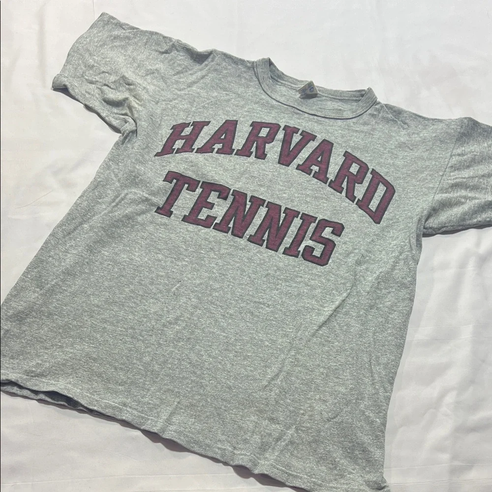 Vintage Champion Harvard Tennis T Shirt Single Stitch Made USA Large - Picture 1 of 9